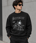 Black Spider Graphic Oversized Streetwear Sweatshirt