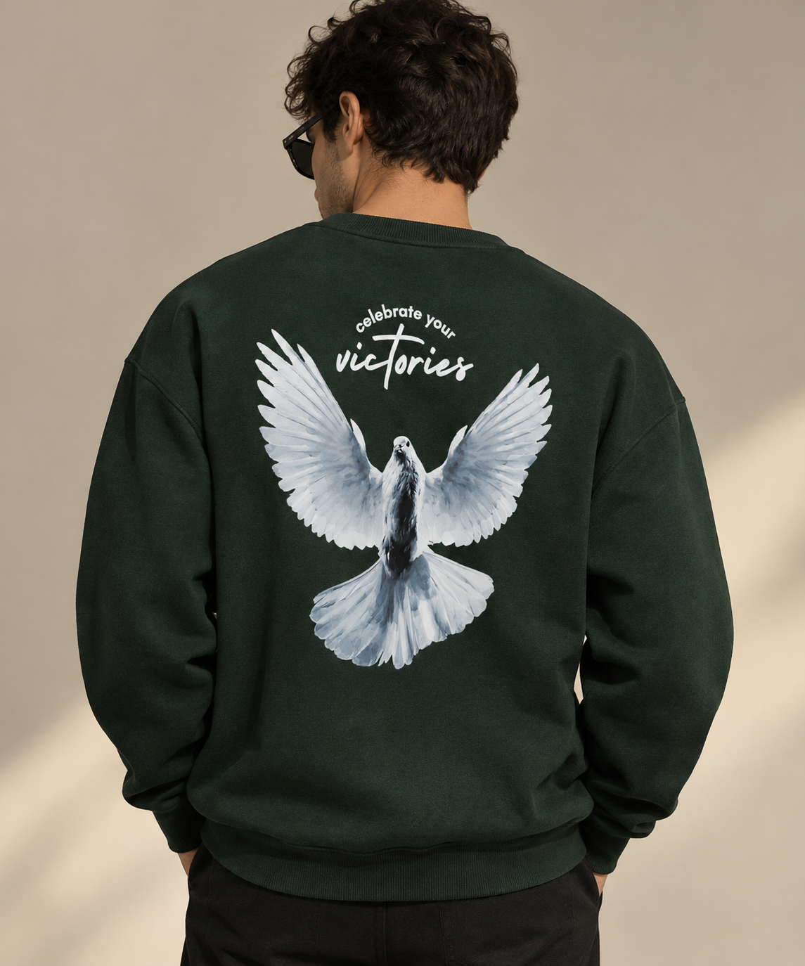 HUSTLE Premium Oversized Sweatshirt – Forest Green