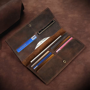 Horse Long Wallet Genuine Leather Hand-held Men's Card Holder
